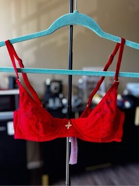 Savage X Fenty Red Half Cup Underwire Bra